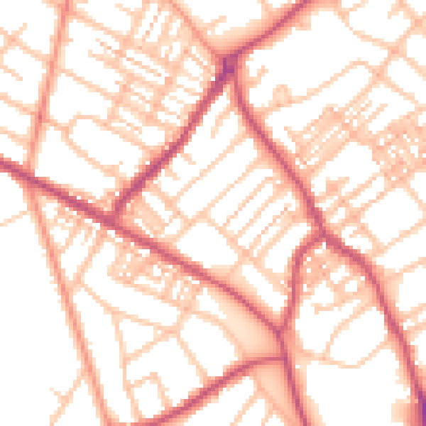 Daytime road noise heatmap for ST5 8AX