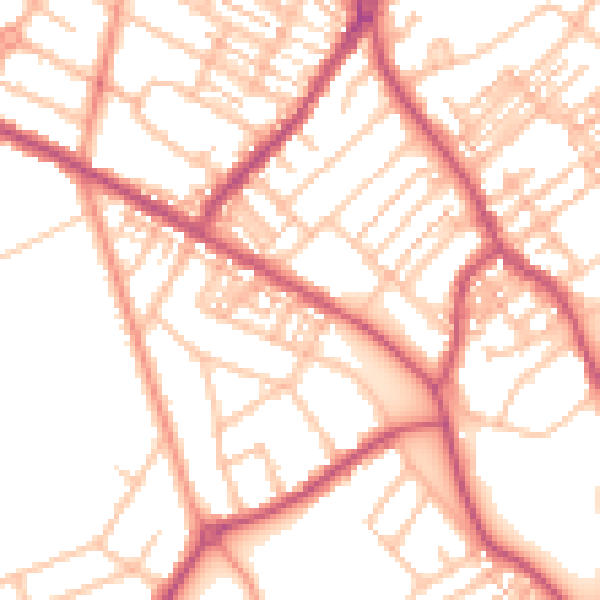 Daytime road noise heatmap for ST5 8BX