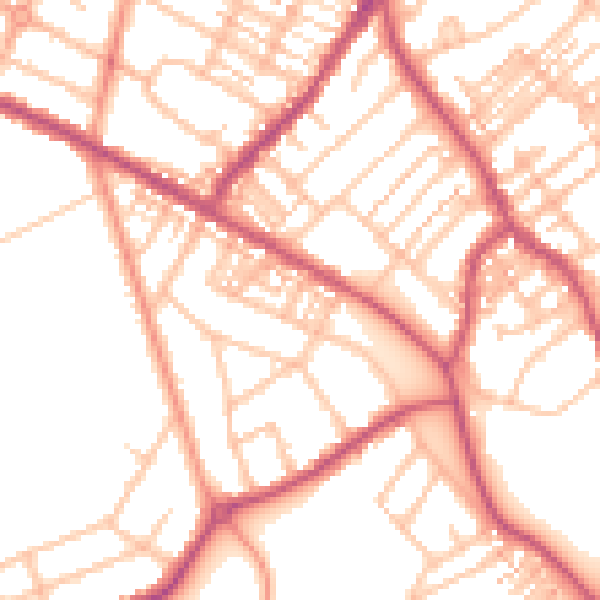 Daytime road noise heatmap for ST5 8DJ
