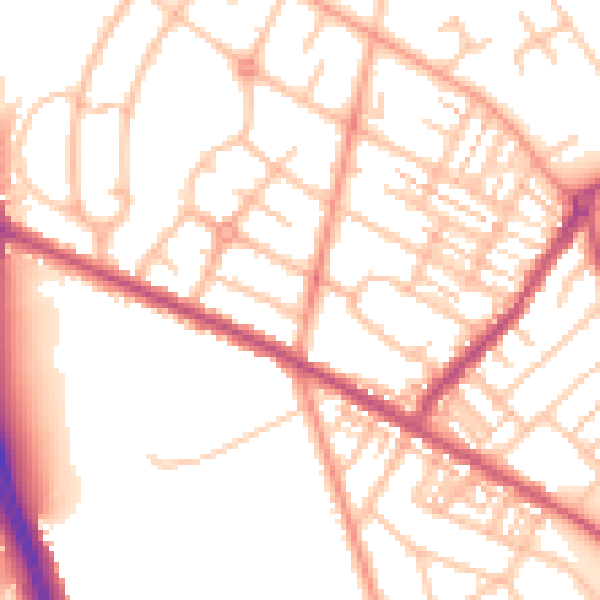 Daytime road noise heatmap for ST5 8EX