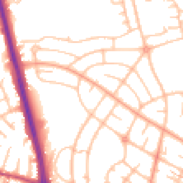 Daytime road noise heatmap for ST5 8HY