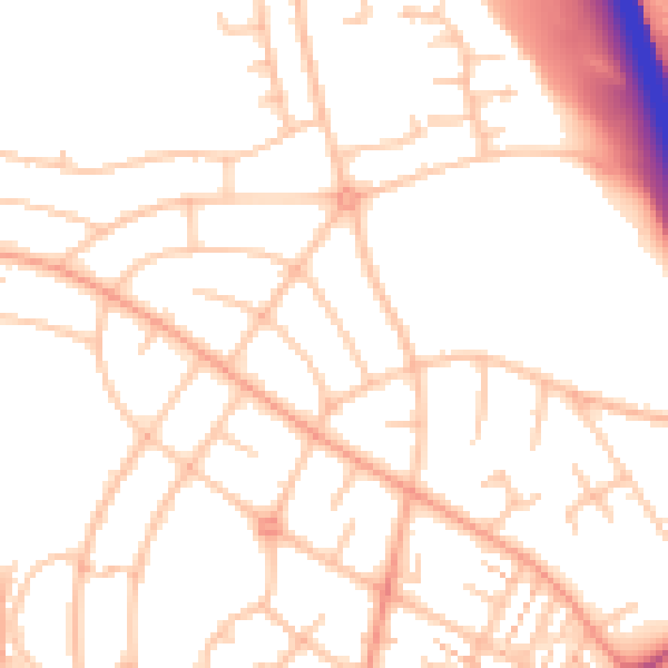 Daytime road noise heatmap for ST5 8NG