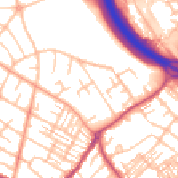 Daytime road noise heatmap for ST5 8NR