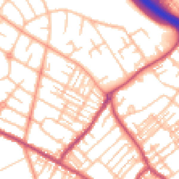 Daytime road noise heatmap for ST5 8NZ