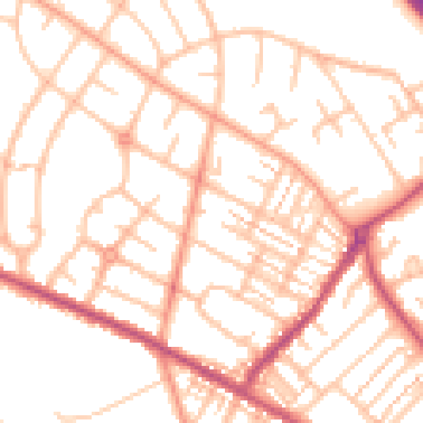 Daytime road noise heatmap for ST5 8QL