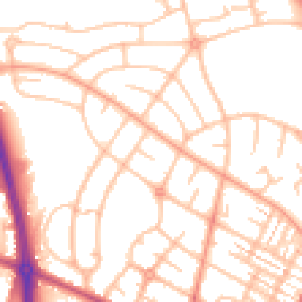Daytime road noise heatmap for ST5 8QQ