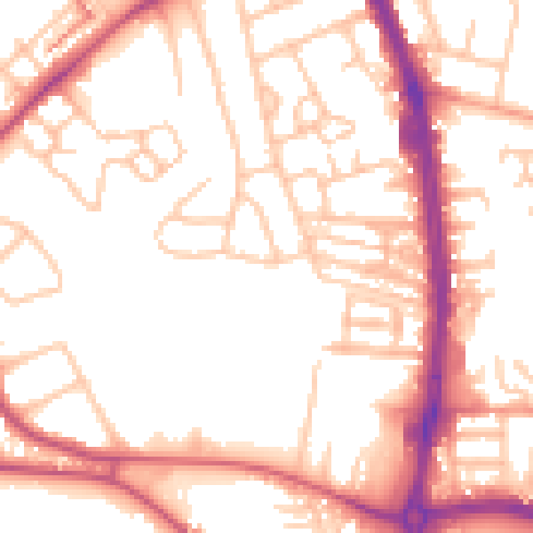 Daytime road noise heatmap for ST5 9BP