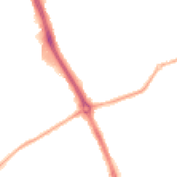 Night-time road noise heatmap for ST5 9DB