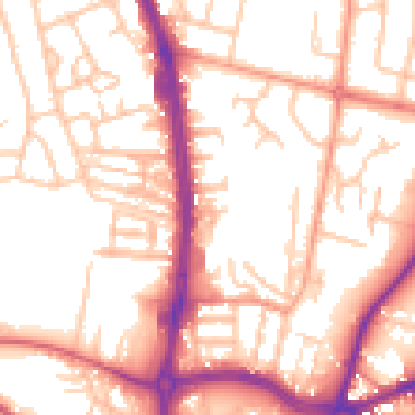 Daytime road noise heatmap for ST5 9EJ