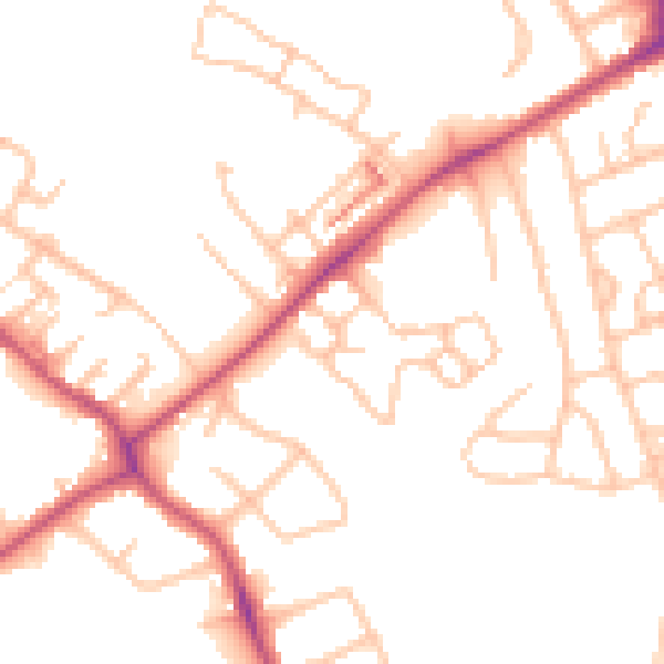 Daytime road noise heatmap for ST5 9FD