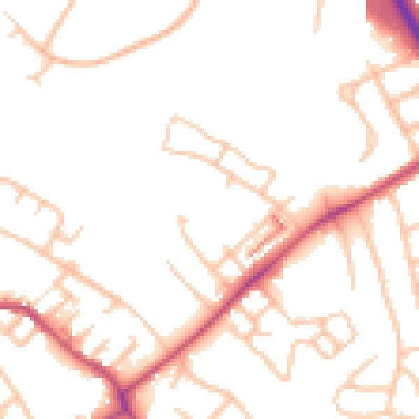 Daytime road noise heatmap for ST5 9FN