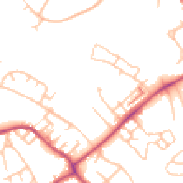 Daytime road noise heatmap for ST5 9FU