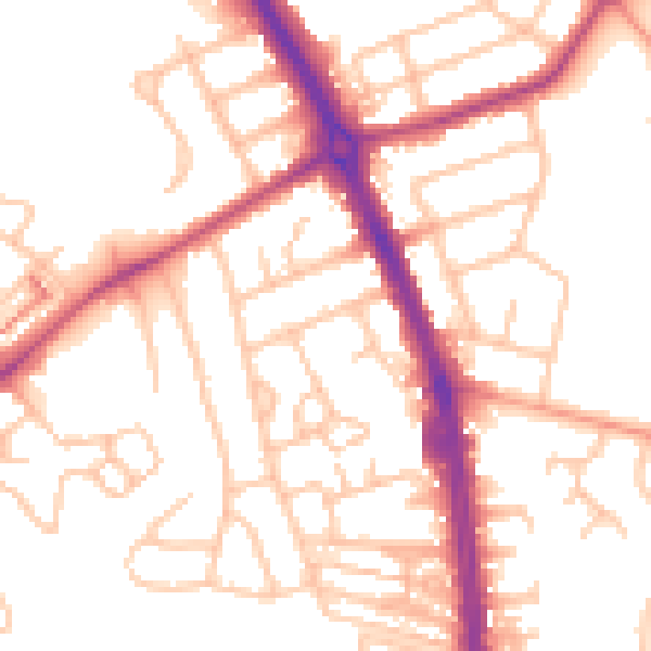 Daytime road noise heatmap for ST5 9HQ