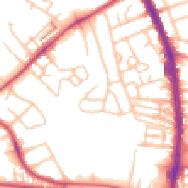 Daytime road noise heatmap for ST5 9JF