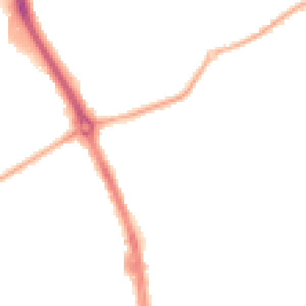 Night-time road noise heatmap for ST5 9LD