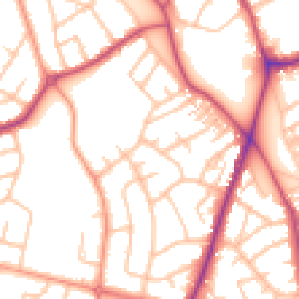 Daytime road noise heatmap for ST5 9NH