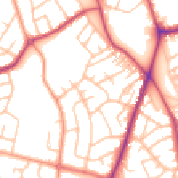 Daytime road noise heatmap for ST5 9NN