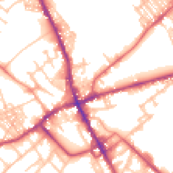 Daytime road noise heatmap for ST6 1AA