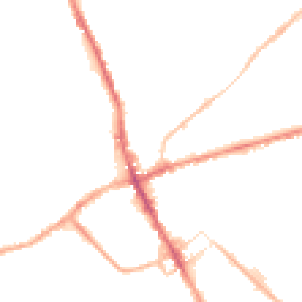 Night-time road noise heatmap for ST6 1AA