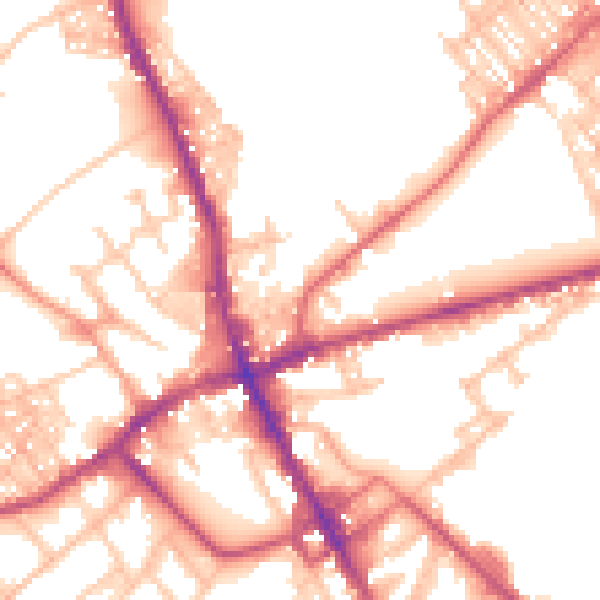 Daytime road noise heatmap for ST6 1AB
