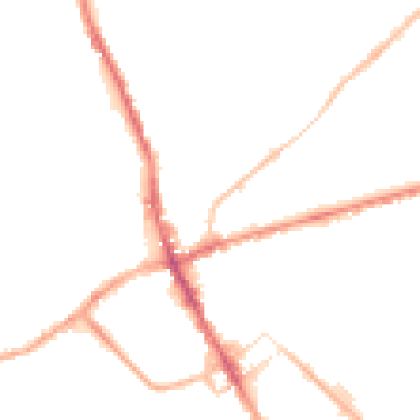 Night-time road noise heatmap for ST6 1AB