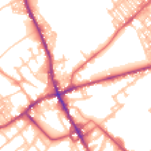 Daytime road noise heatmap for ST6 1AE