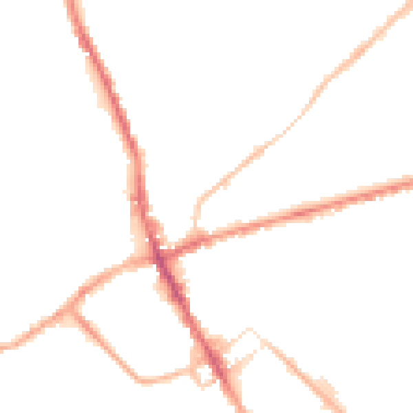 Night-time road noise heatmap for ST6 1AE