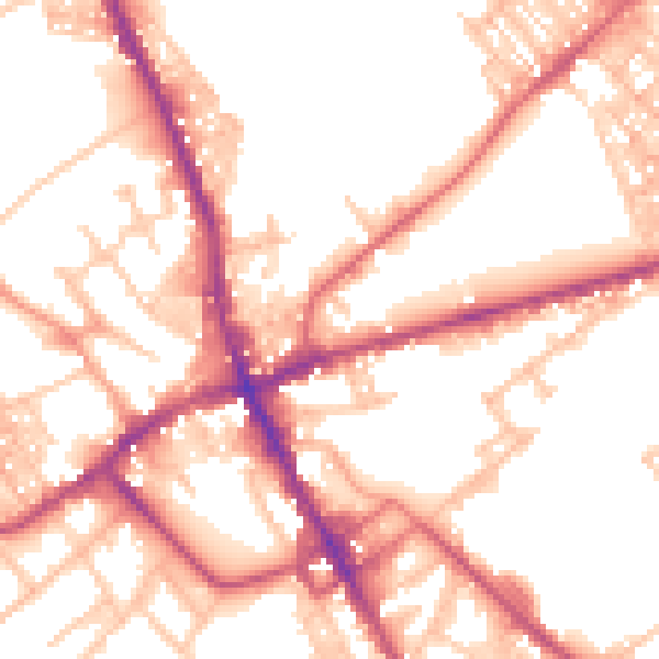 Daytime road noise heatmap for ST6 1AF