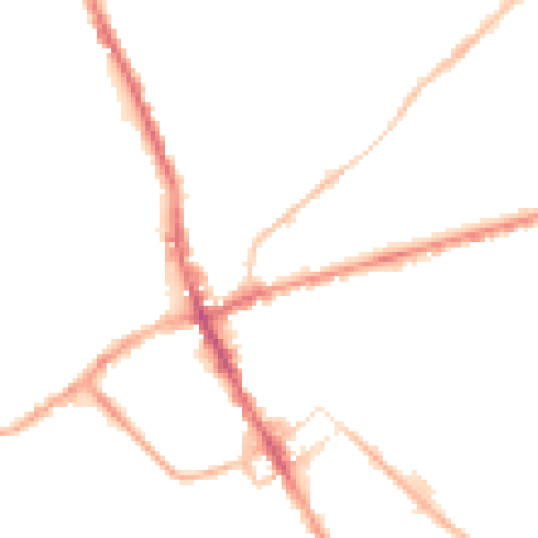 Night-time road noise heatmap for ST6 1AF