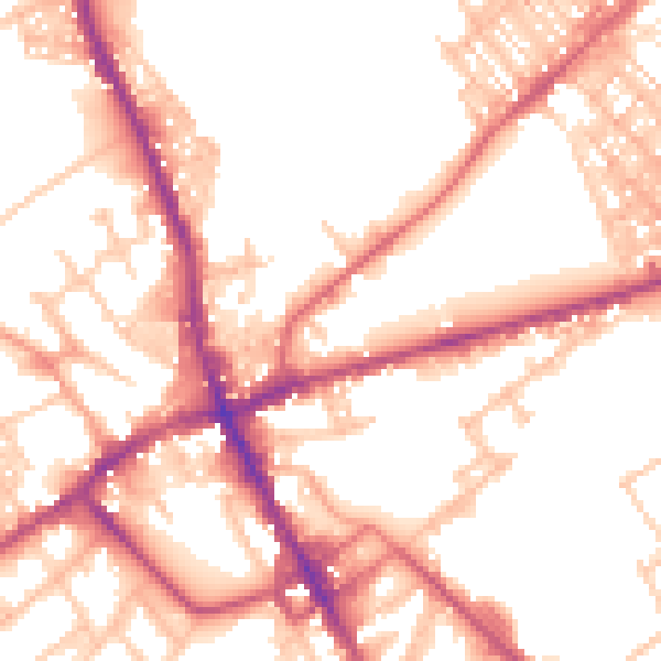 Daytime road noise heatmap for ST6 1AG