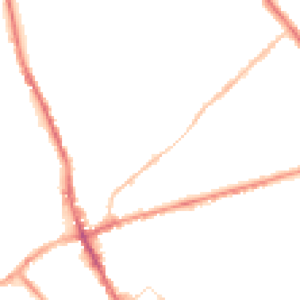Night-time road noise heatmap for ST6 1AJ