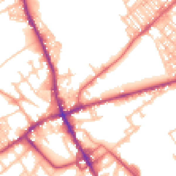 Daytime road noise heatmap for ST6 1AQ