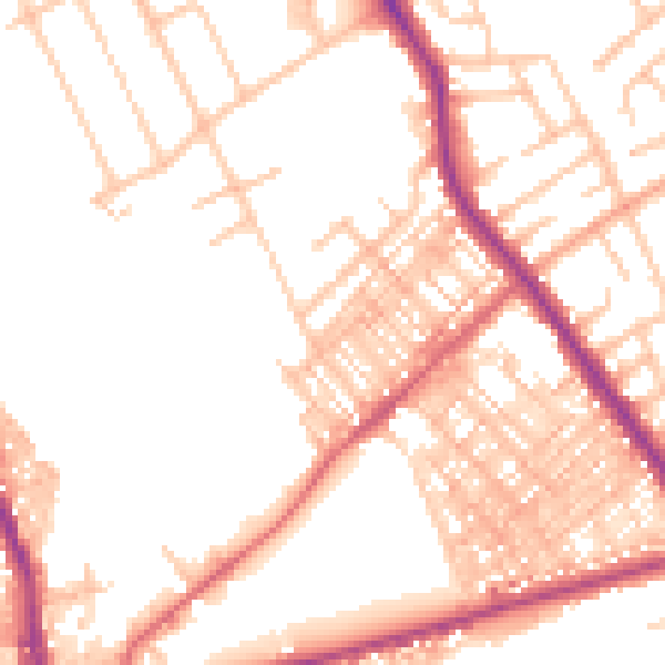 Daytime road noise heatmap for ST6 1AS