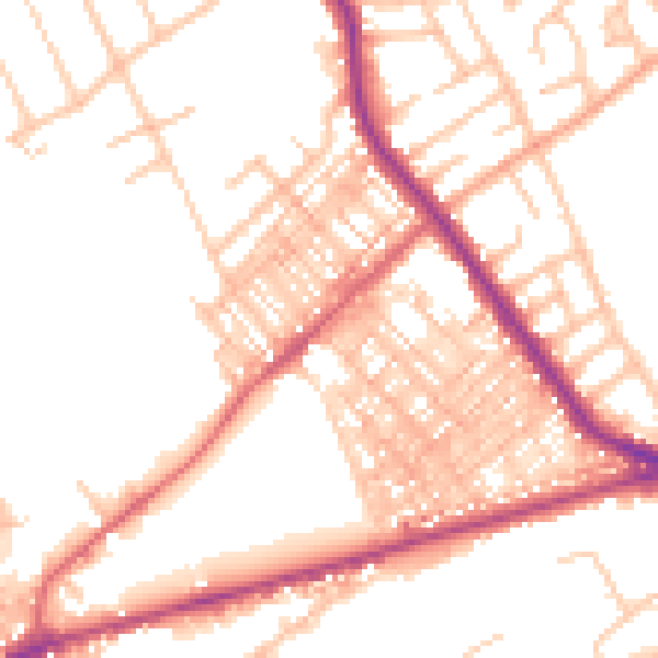 Daytime road noise heatmap for ST6 1AU