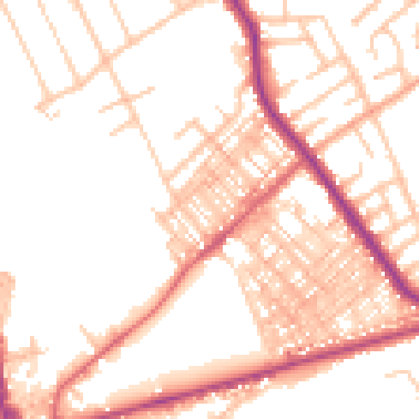 Daytime road noise heatmap for ST6 1AX