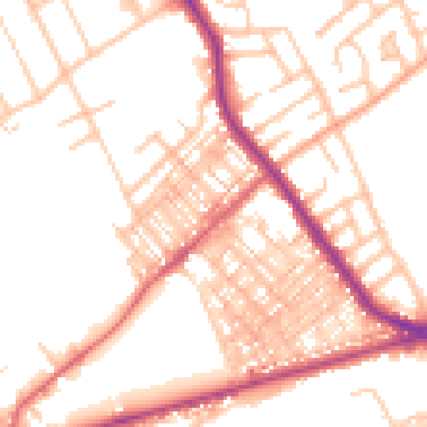 Daytime road noise heatmap for ST6 1BA