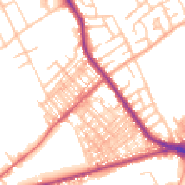 Daytime road noise heatmap for ST6 1BB