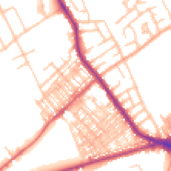 Daytime road noise heatmap for ST6 1BD