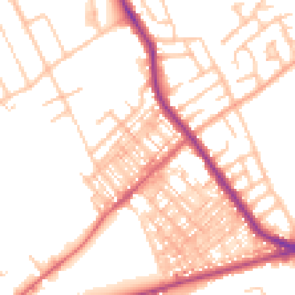 Daytime road noise heatmap for ST6 1BE