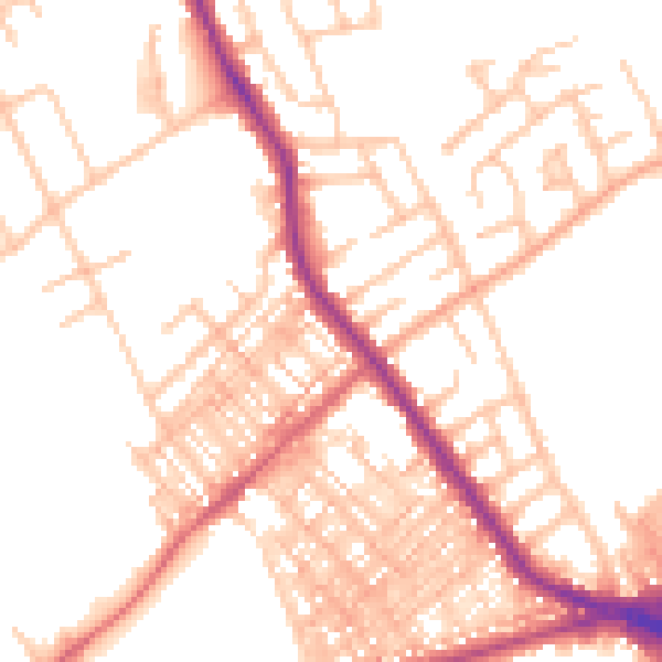 Daytime road noise heatmap for ST6 1BH