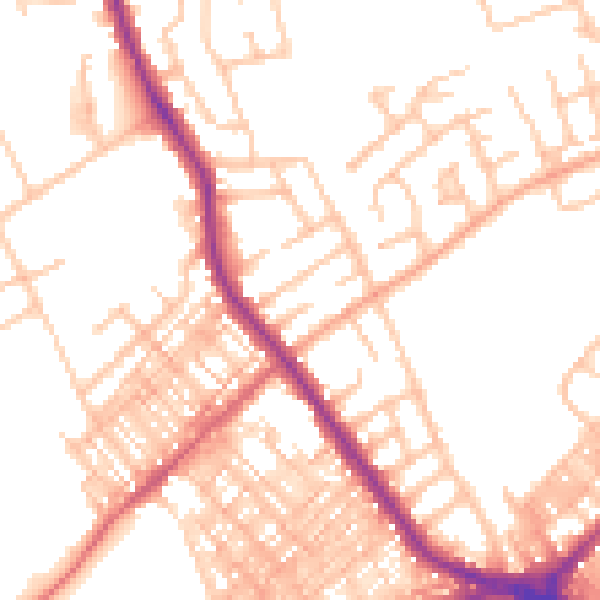 Daytime road noise heatmap for ST6 1BL