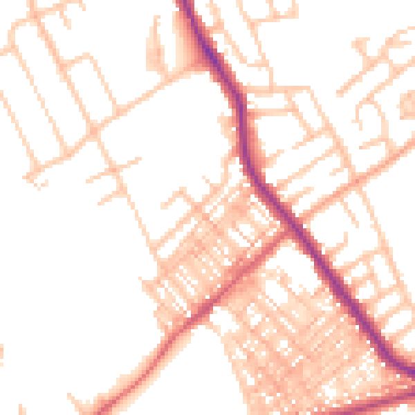 Daytime road noise heatmap for ST6 1BP