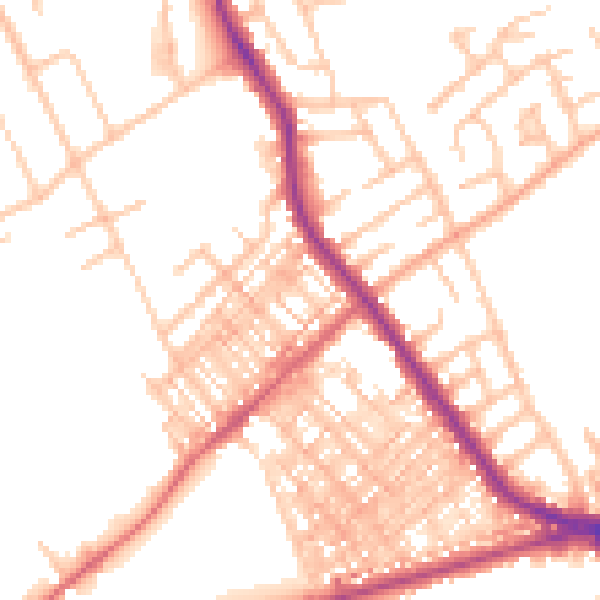 Daytime road noise heatmap for ST6 1BQ
