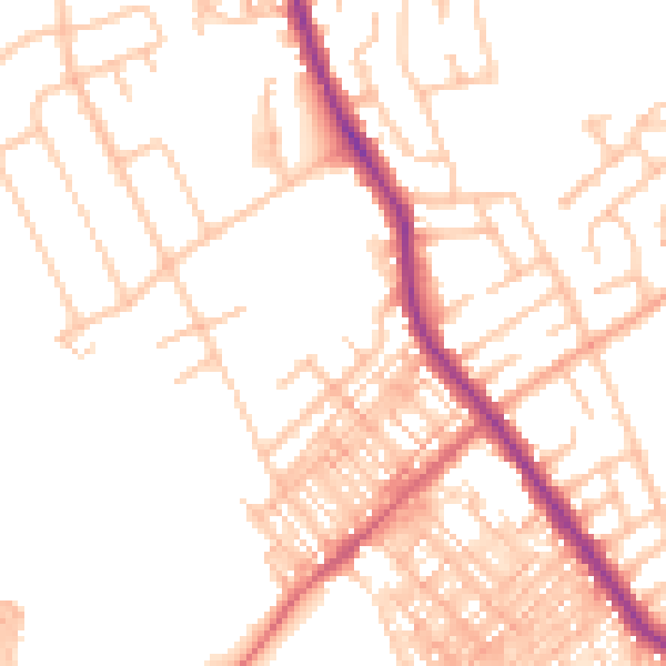 Daytime road noise heatmap for ST6 1BS