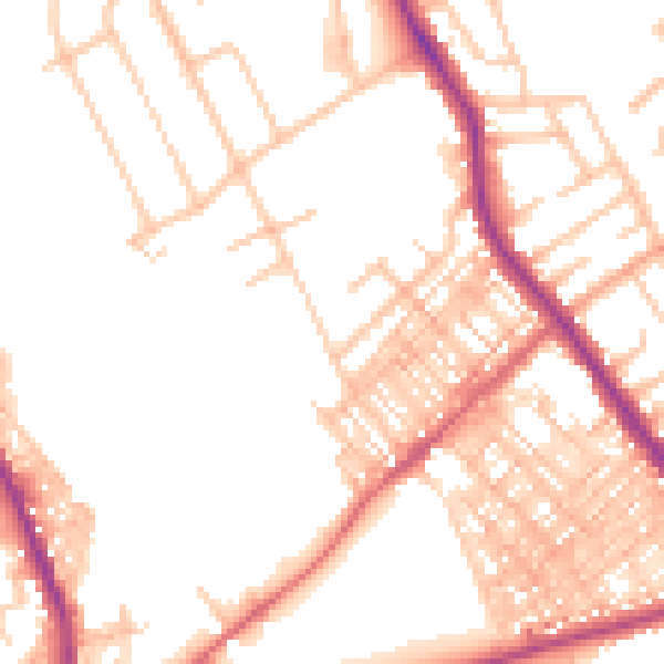 Daytime road noise heatmap for ST6 1BU