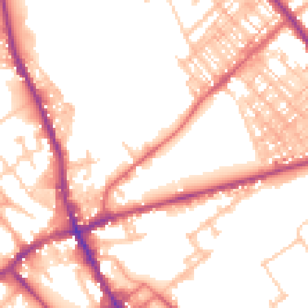 Daytime road noise heatmap for ST6 1DB