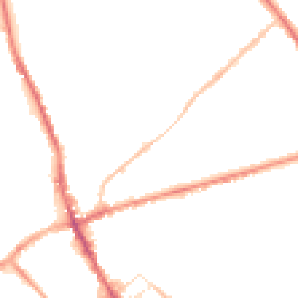 Night-time road noise heatmap for ST6 1DB