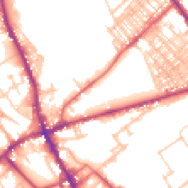 Daytime road noise heatmap for ST6 1DF