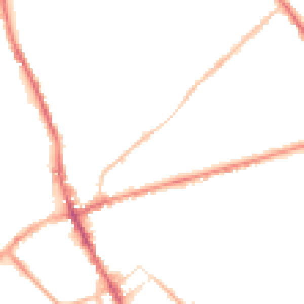 Night-time road noise heatmap for ST6 1DF