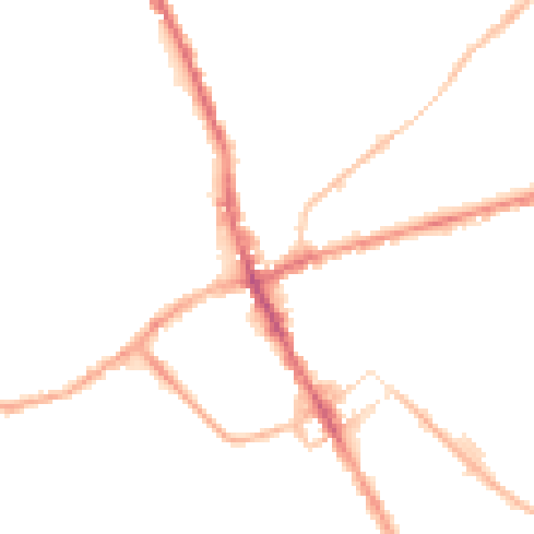Night-time road noise heatmap for ST6 1DJ